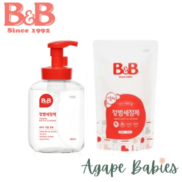 [2-Pack] B&B Feeding Bottle Cleanser (Foam) - Bottle/Refill Pack