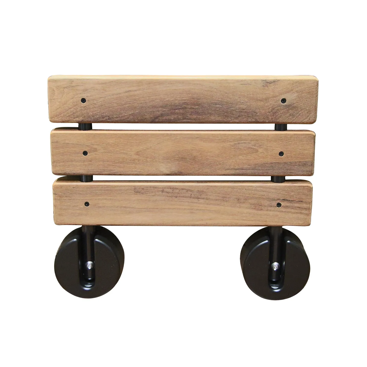 20" Wall Mount Teak Shower Seat, Round Brackets