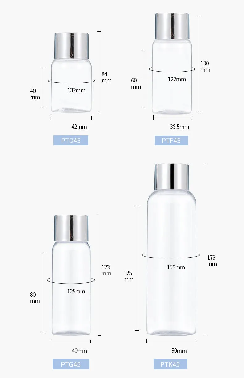 50-250ml transparent toner PET bottle toner plastic empty Cosmetic bottle  - 45