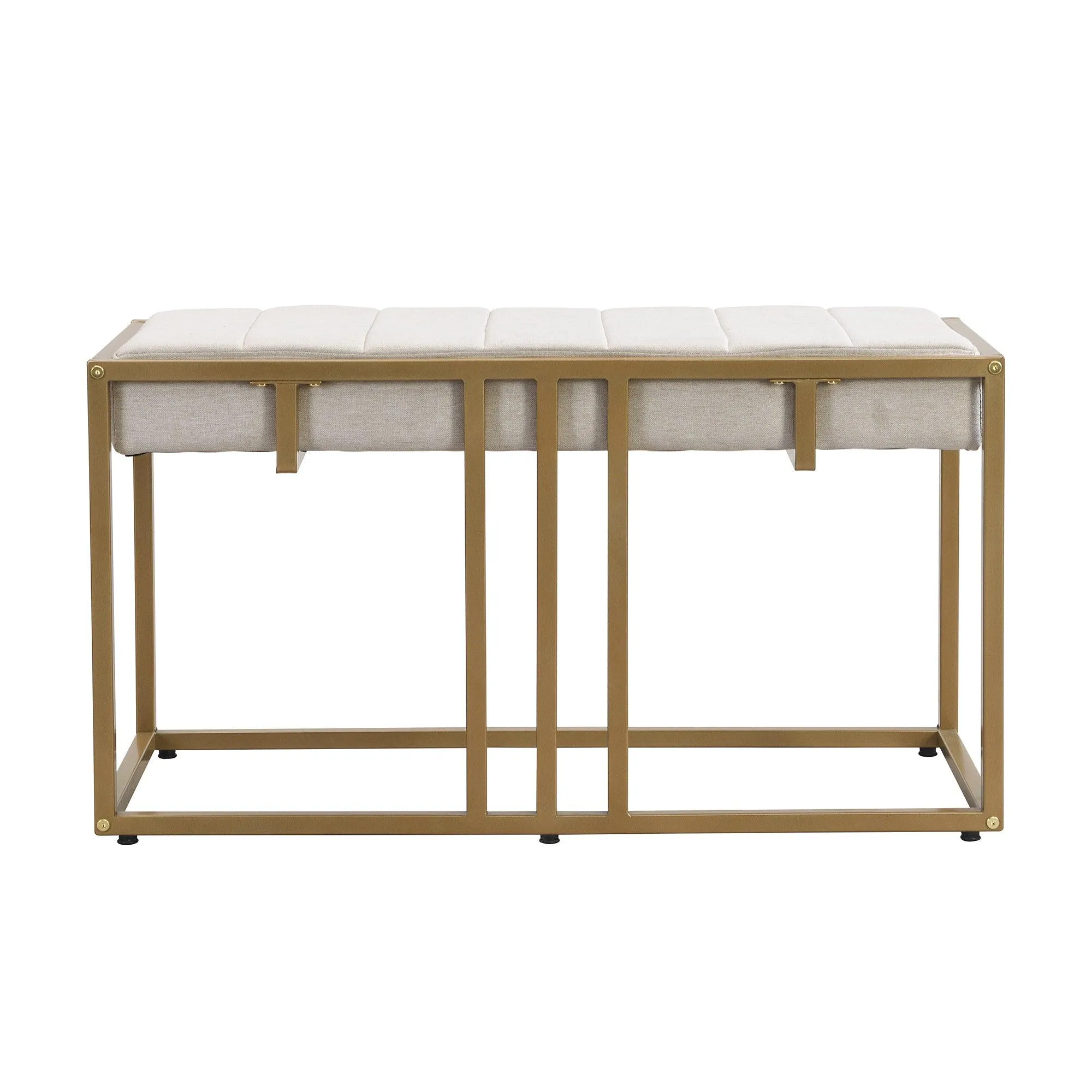 60" Modern Faux Marble 6-Piece Dining Set, Golden Metal Table with Chairs & Bench