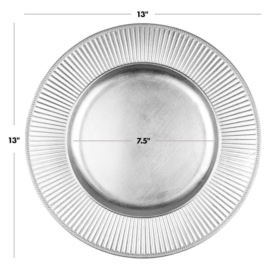 Acrylic Charger Plates Round Ribbed Bulk Pack