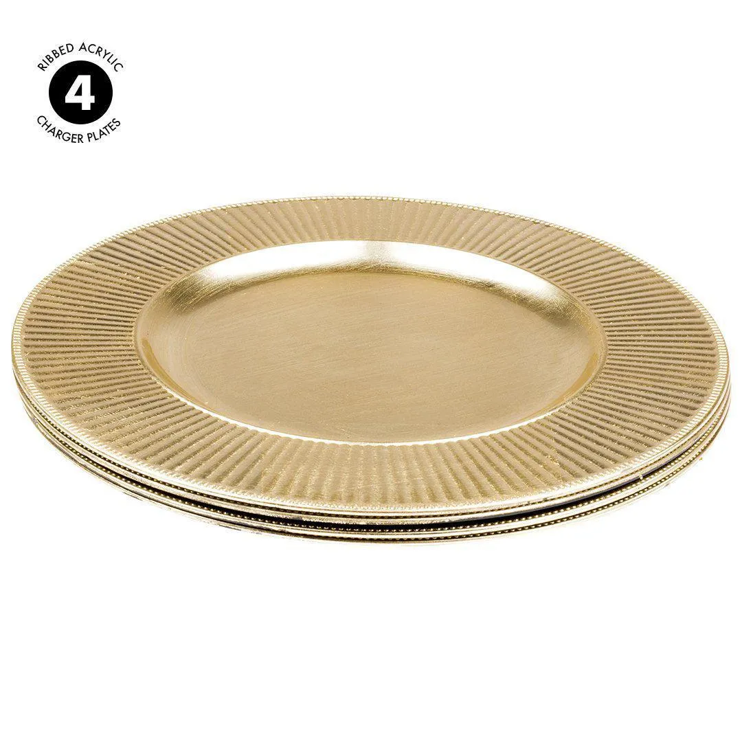 Acrylic Charger Plates Round Ribbed Bulk Pack