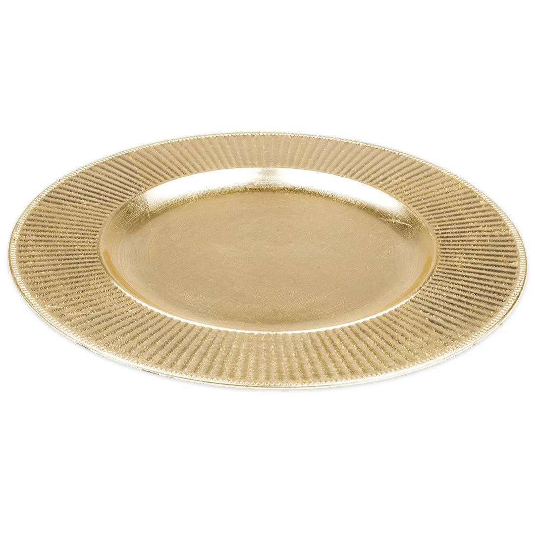 Acrylic Charger Plates Round Ribbed Bulk Pack
