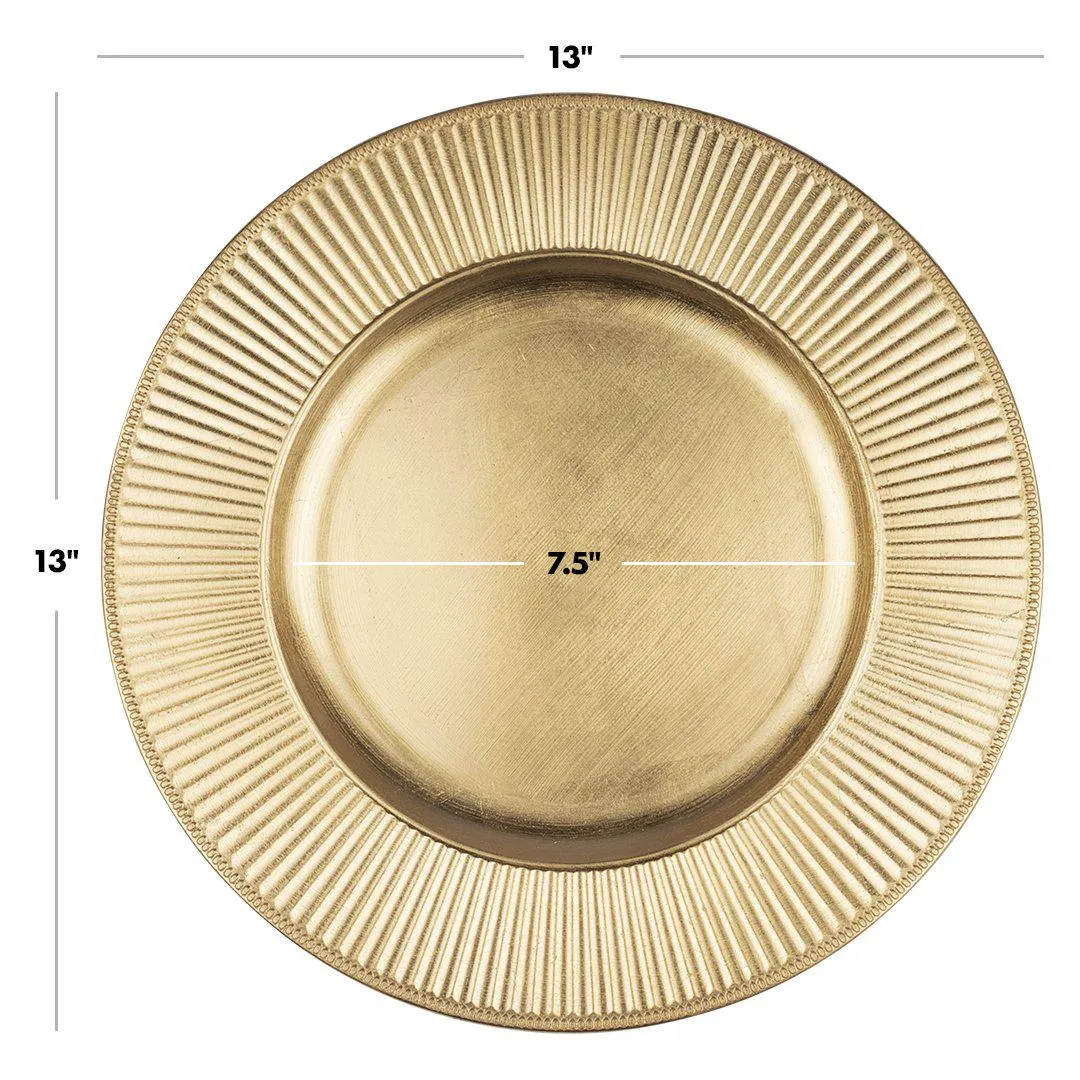 Acrylic Charger Plates Round Ribbed Bulk Pack