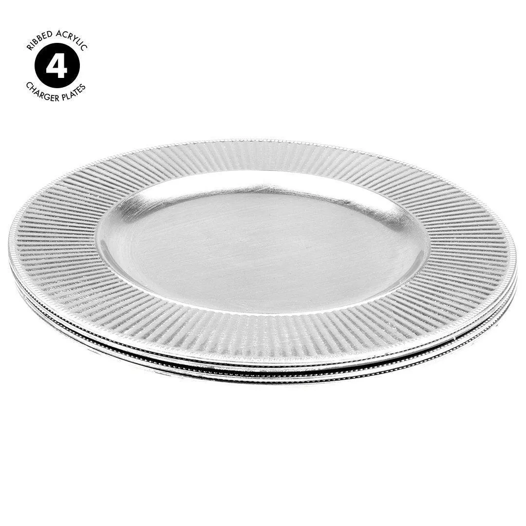 Acrylic Charger Plates Round Ribbed Bulk Pack