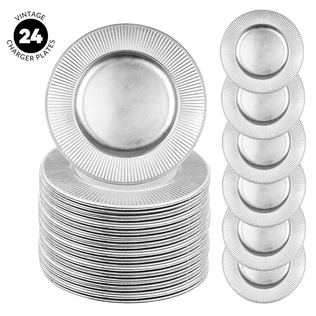 Acrylic Charger Plates Round Ribbed Bulk Pack