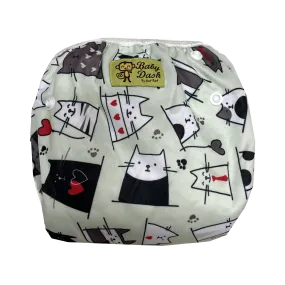 Adjustable Swim Diaper Cum Waterproof Diaper Cover - Grey Cats