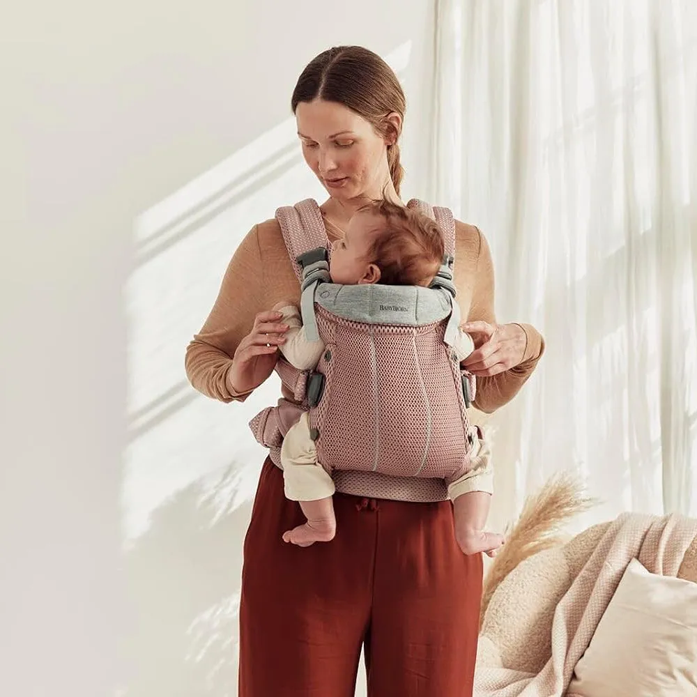 Baby Carrier Harmony, 3D Mesh in Dusty Pink   Free Outdoor Baby Carrier Cover