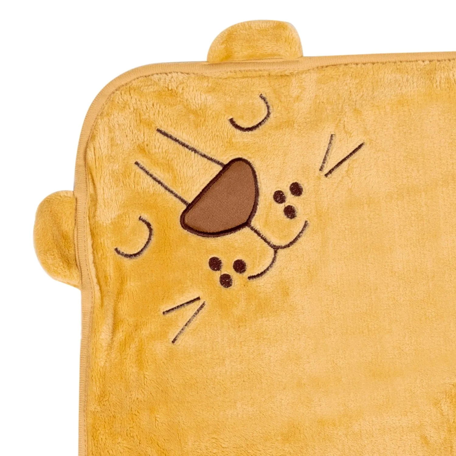Baby Moo Lion Applique with 3D Ears Soft Blanket - Brown