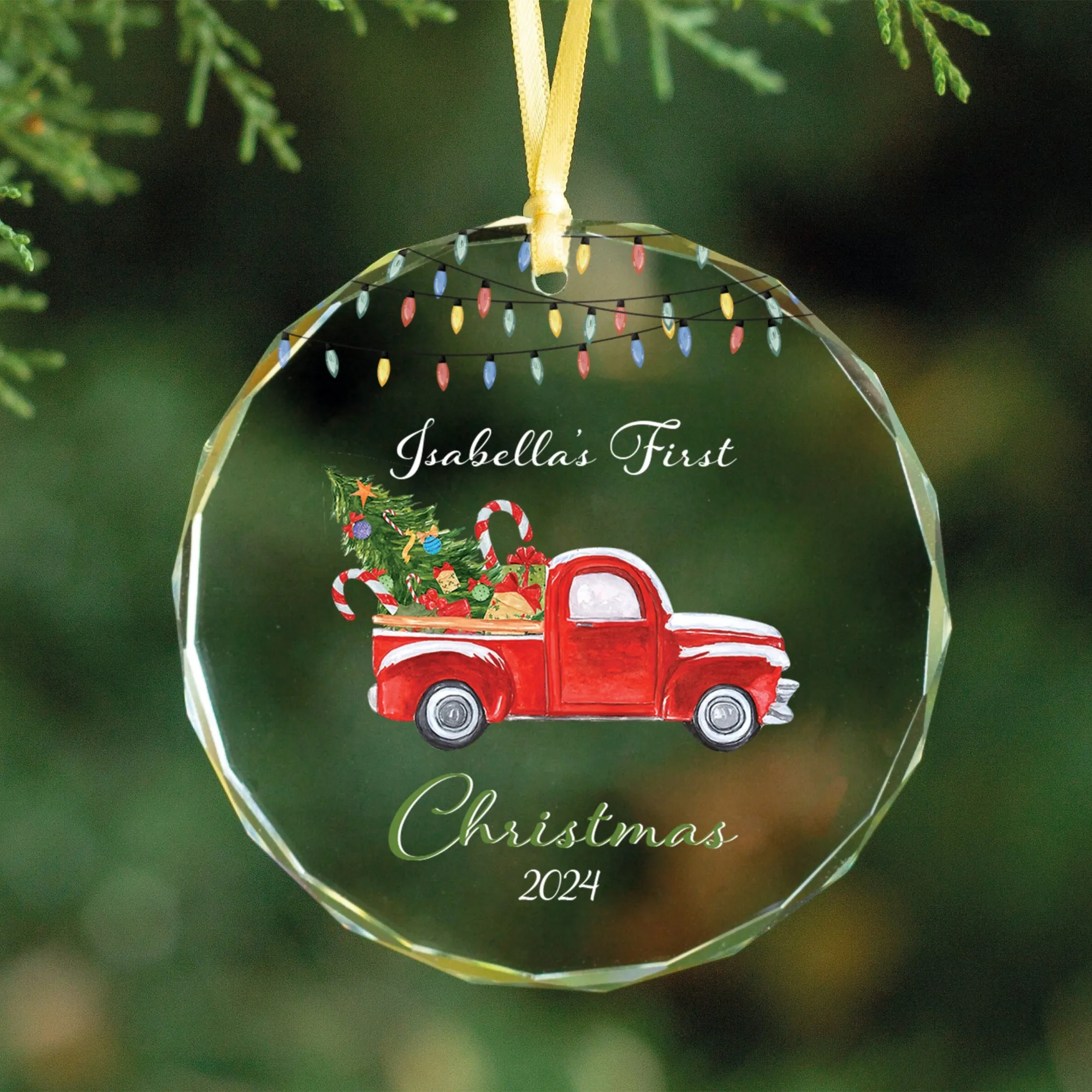 Baby's 1st Christmas Glass Ornament, Personalized Woodland Creatures, Baby Deer Ornament, Holiday Keepsake Ornament, New Baby Gift, 2024 Custom Baby Ornament GX06-13