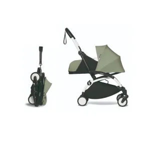 BABYZEN YOYO² Baby Stroller Set - White Frame with Olive 0  Newborn Pack