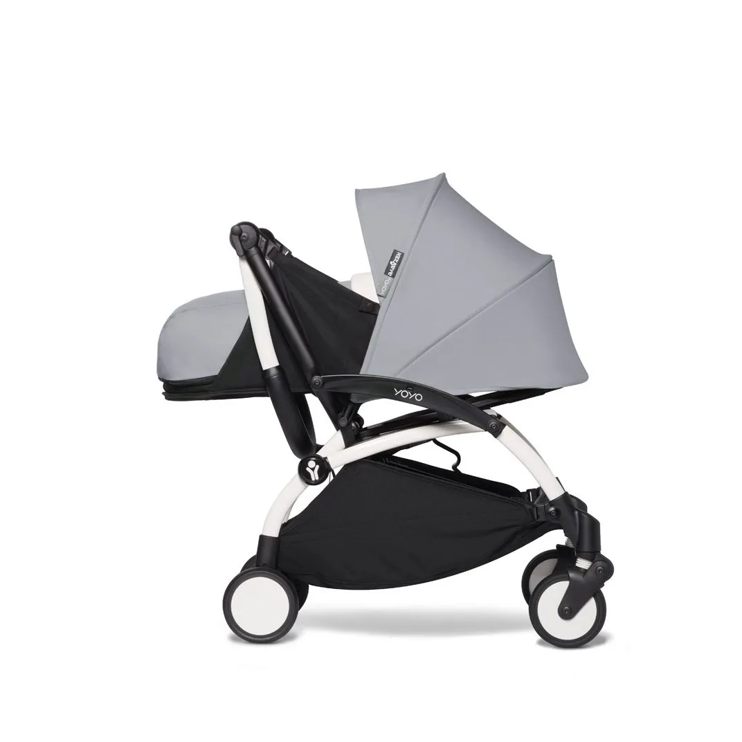 BABYZEN YOYO² Baby Stroller Set - White Frame with Stone 0  Newborn Pack
