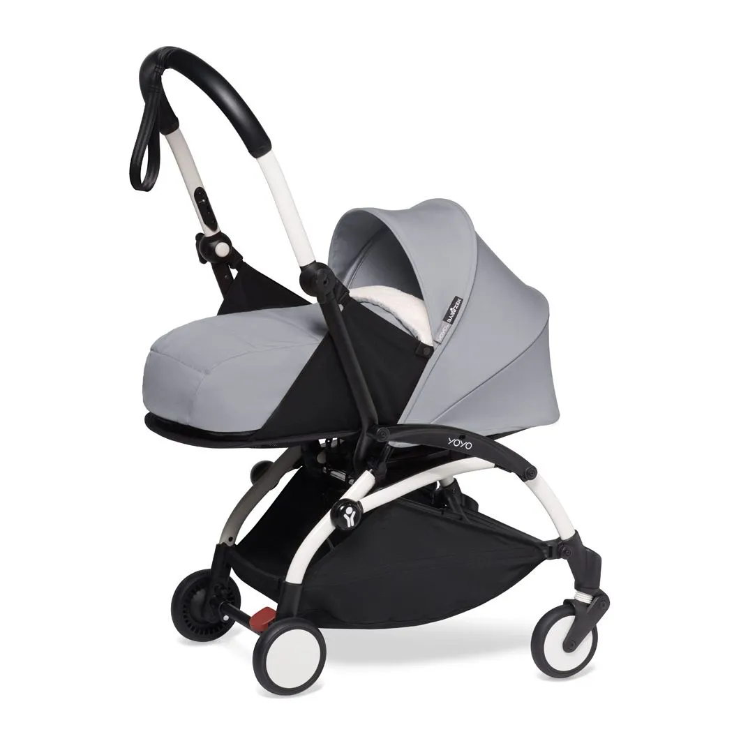BABYZEN YOYO² Baby Stroller Set - White Frame with Stone 0  Newborn Pack