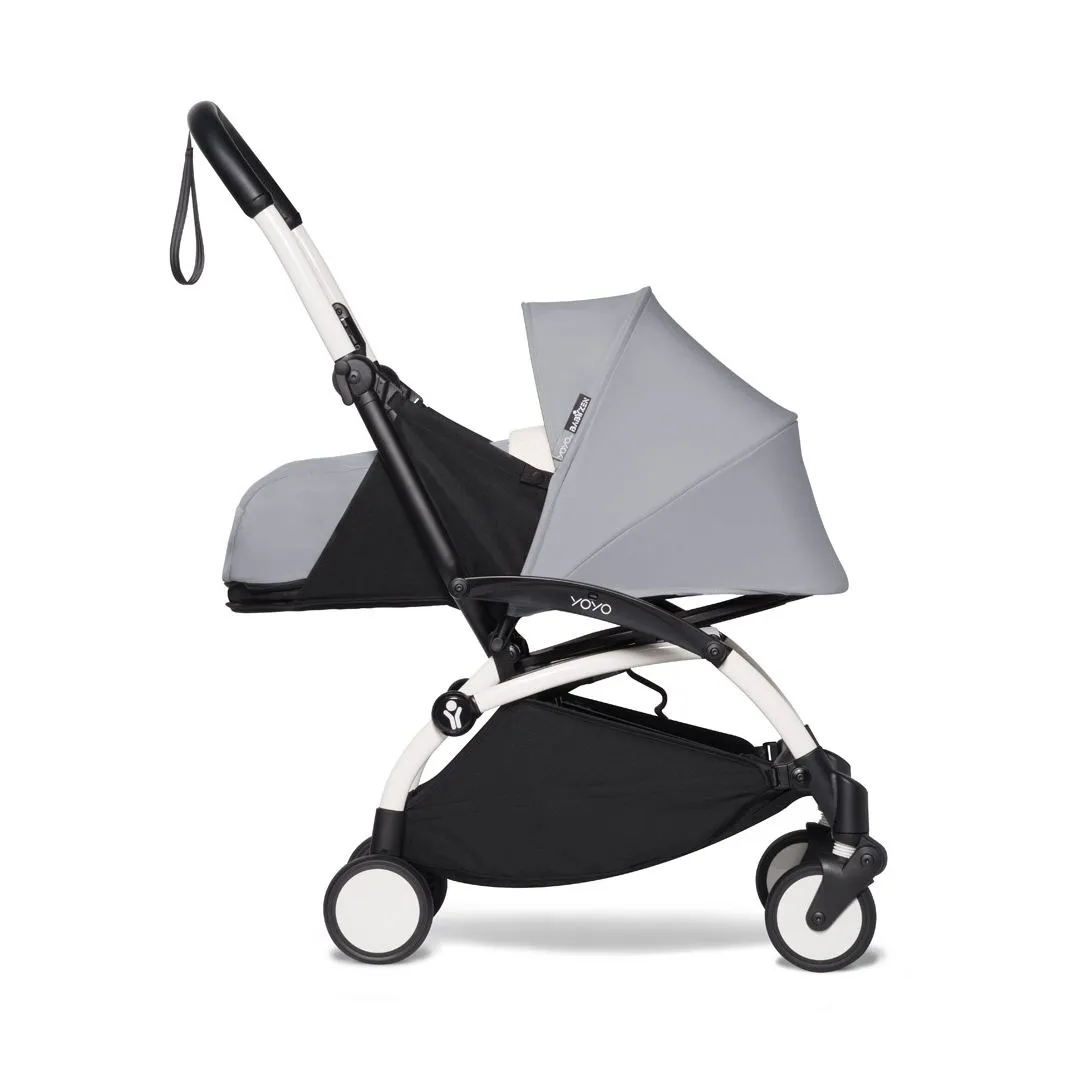 BABYZEN YOYO² Baby Stroller Set - White Frame with Stone 0  Newborn Pack