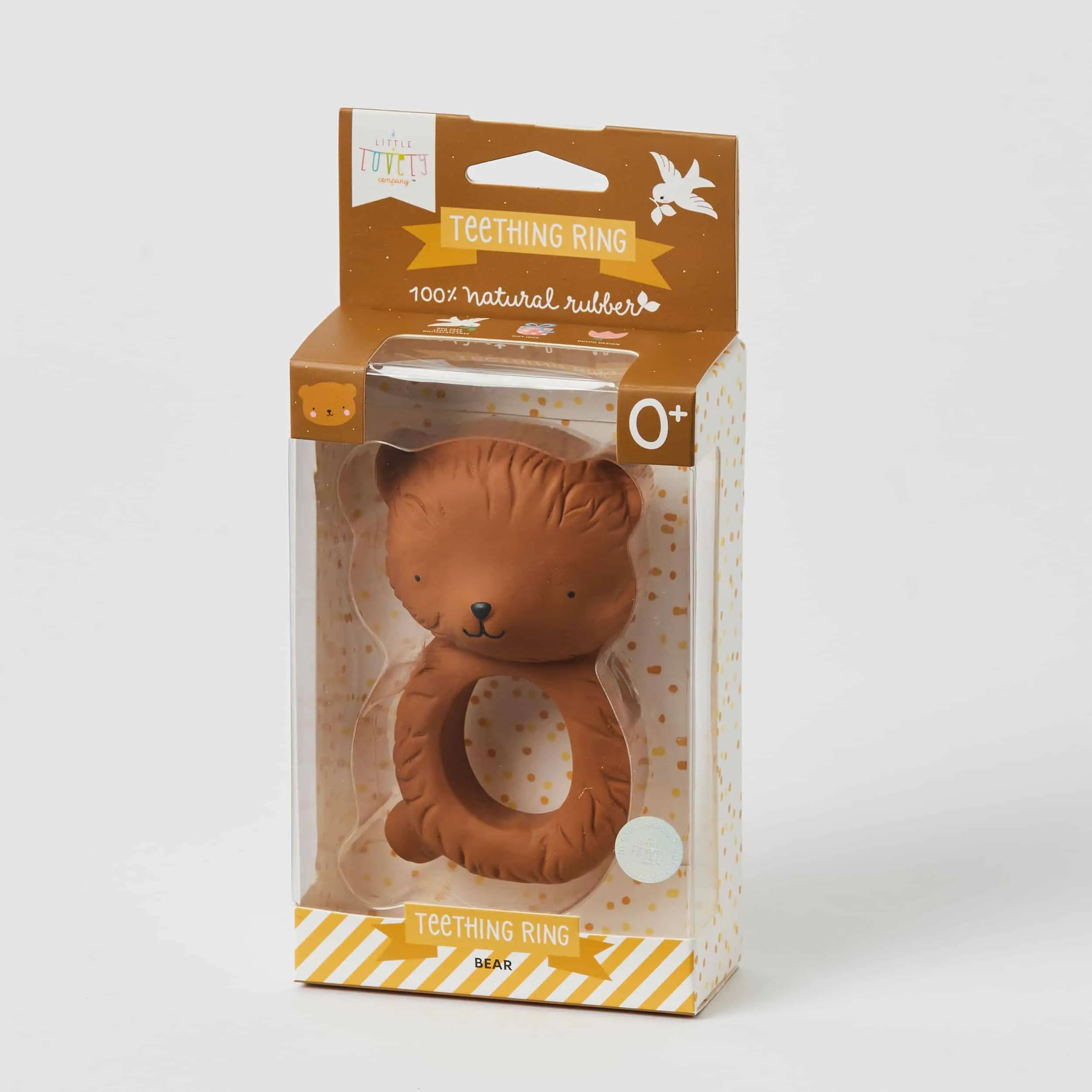 Bear Teething Ring Natural Rubber