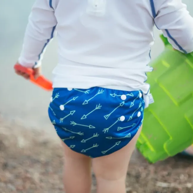 beau   belle littles baby nageuret reusable swim diaper (0-3yrs) - blue green arrows