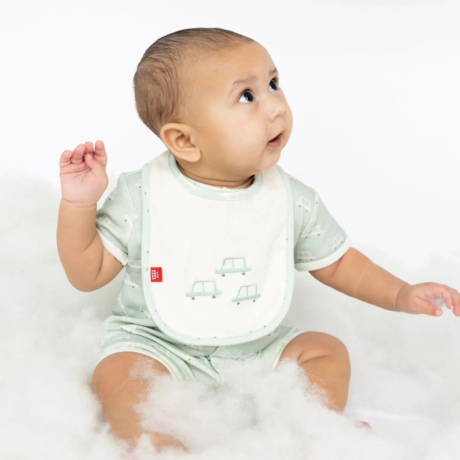Beep Beep Time for Sleep Organic Cotton Magnetic Short Sleeve Romper
