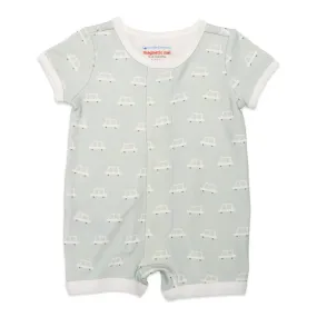 Beep Beep Time for Sleep Organic Cotton Magnetic Short Sleeve Romper