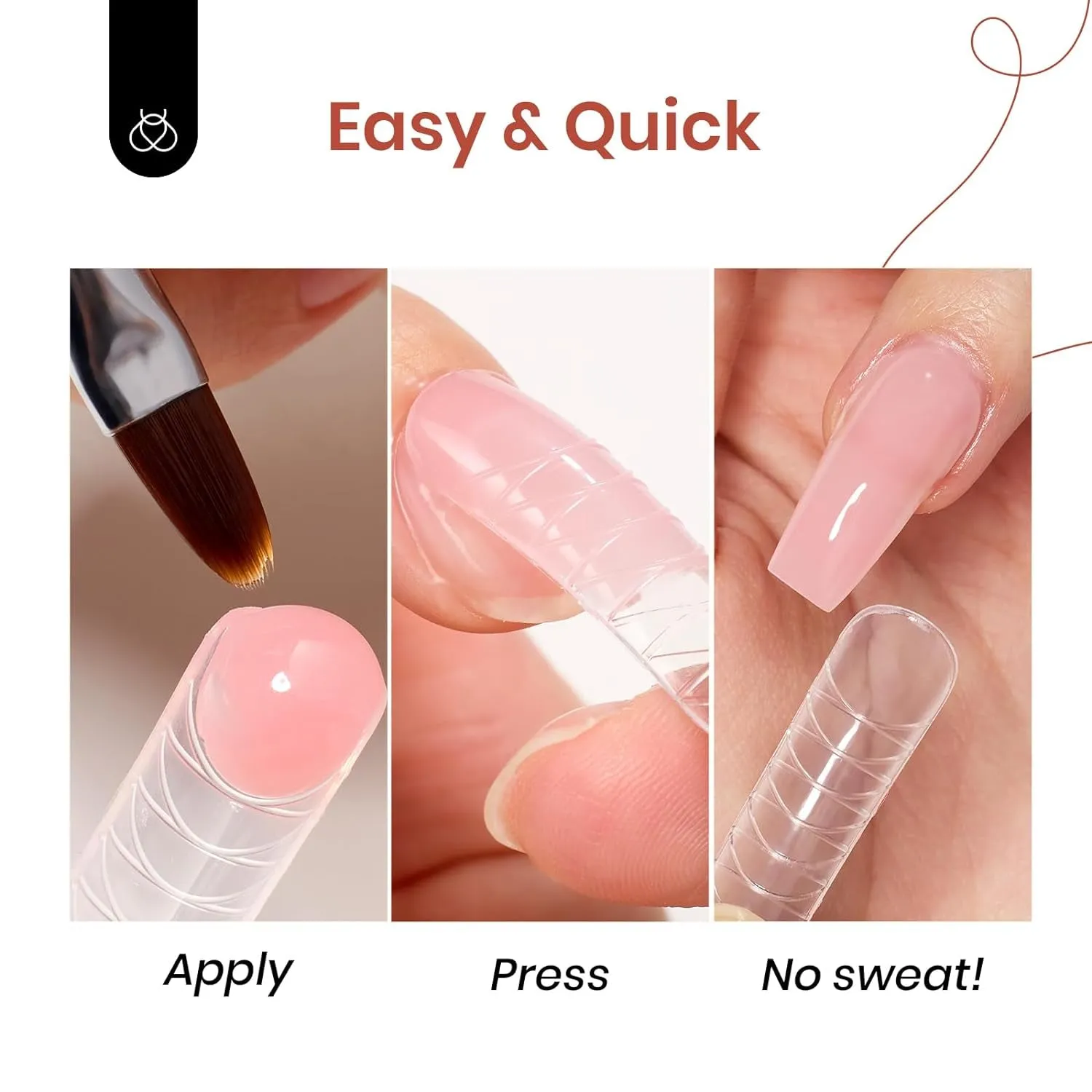 Beetles 4-Color Poly Nail Gel Kit with Slip Solution, Base & Top Coat - DIY Nail Art Set for Women