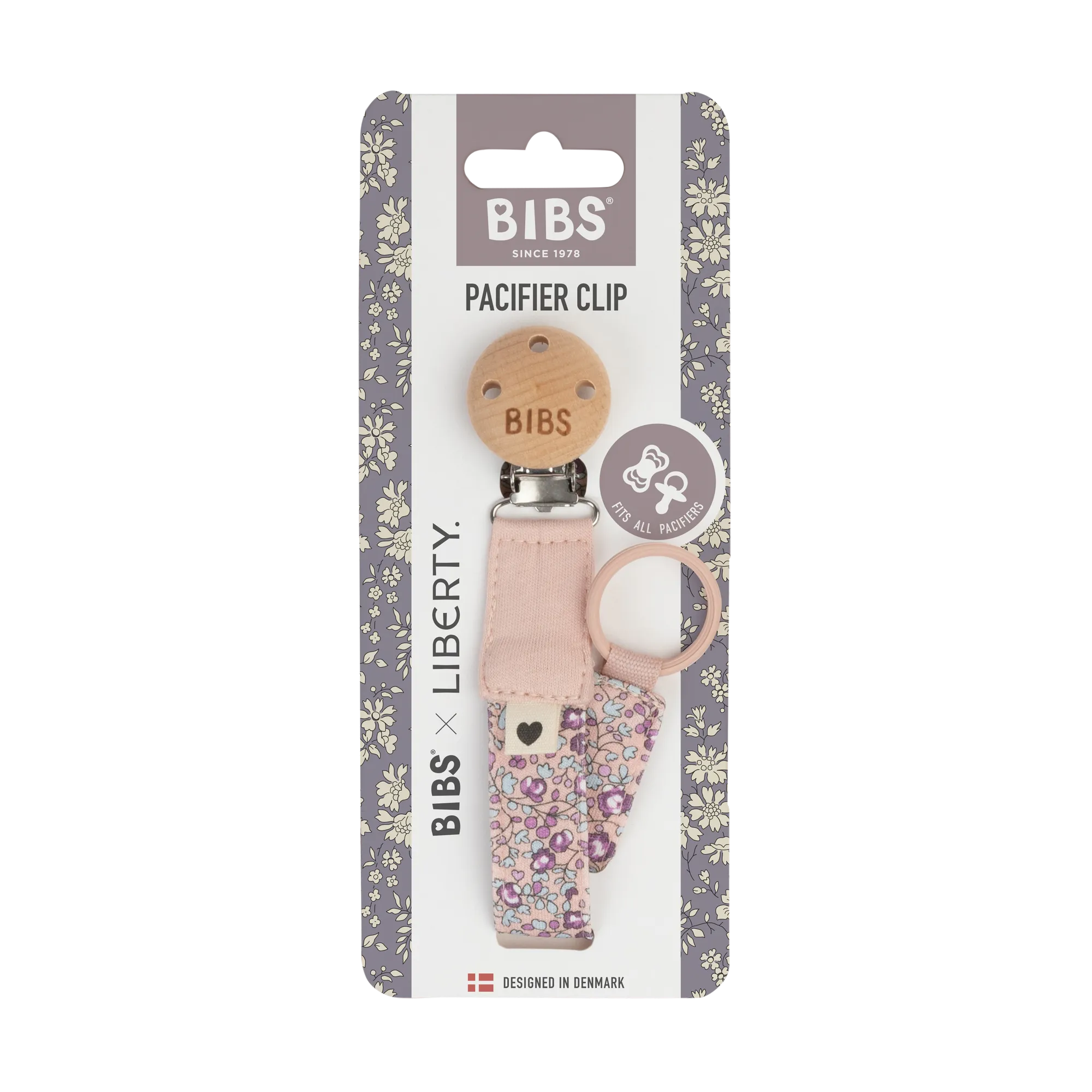 BIBS x Liberty Pacifier Clip | Blush & Eloise