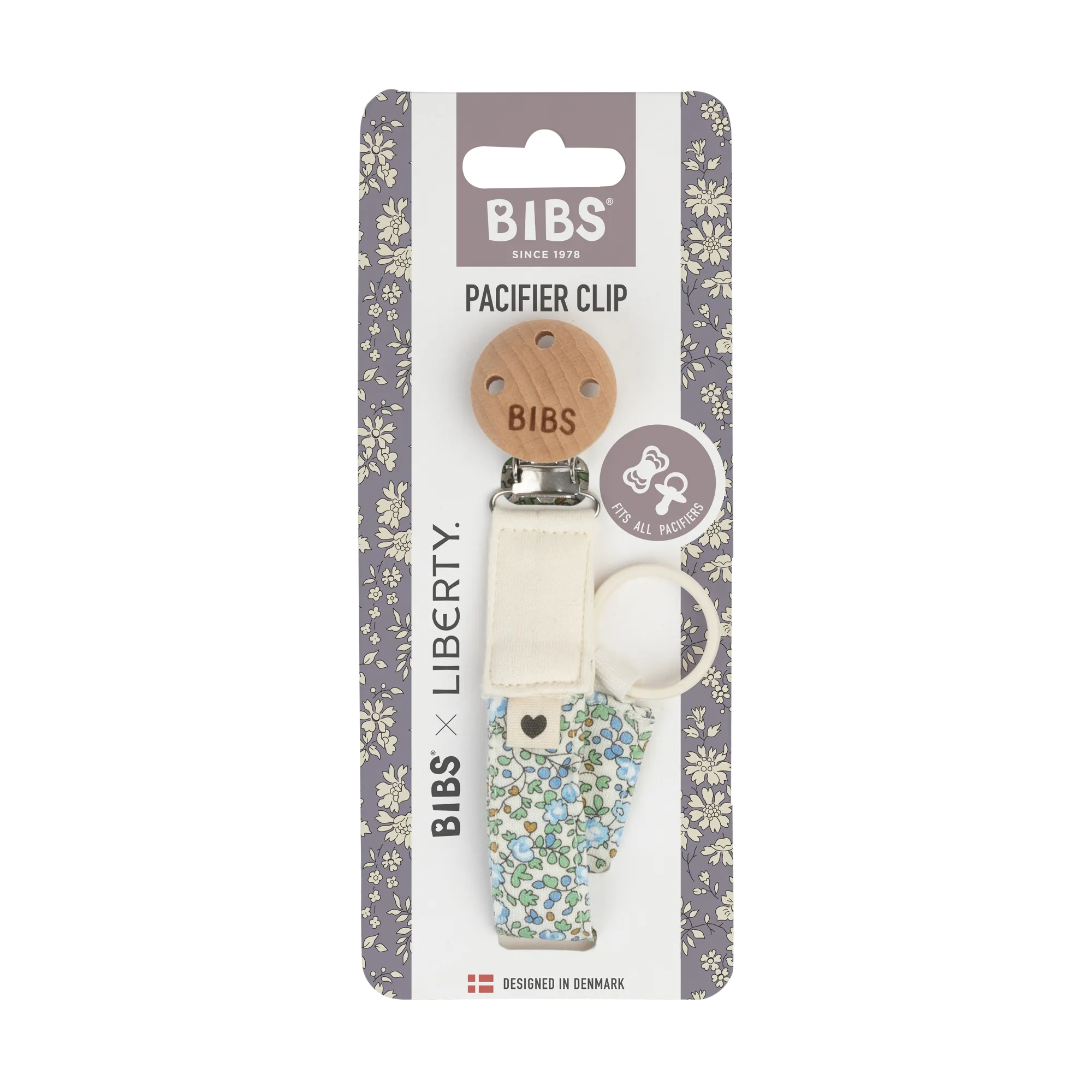 BIBS x Liberty Pacifier Clip | Ivory & Eloise