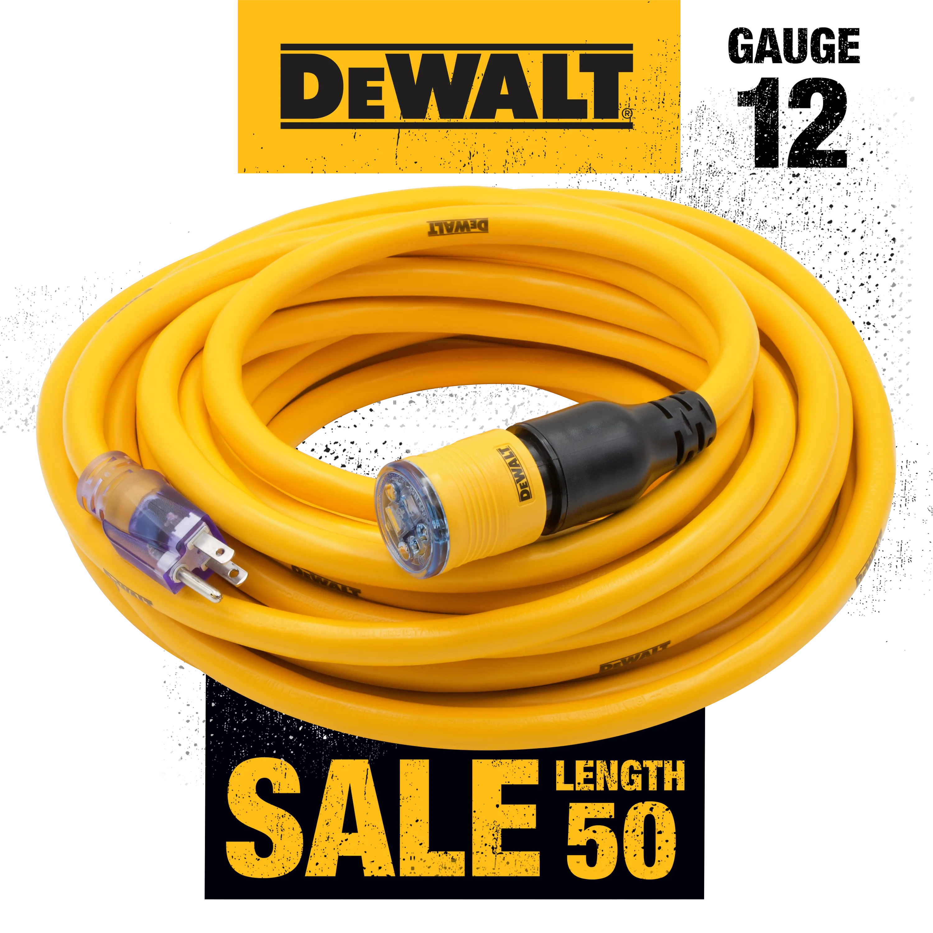 Click-to-Lock DEWALT Dual Lighted Extension Cord