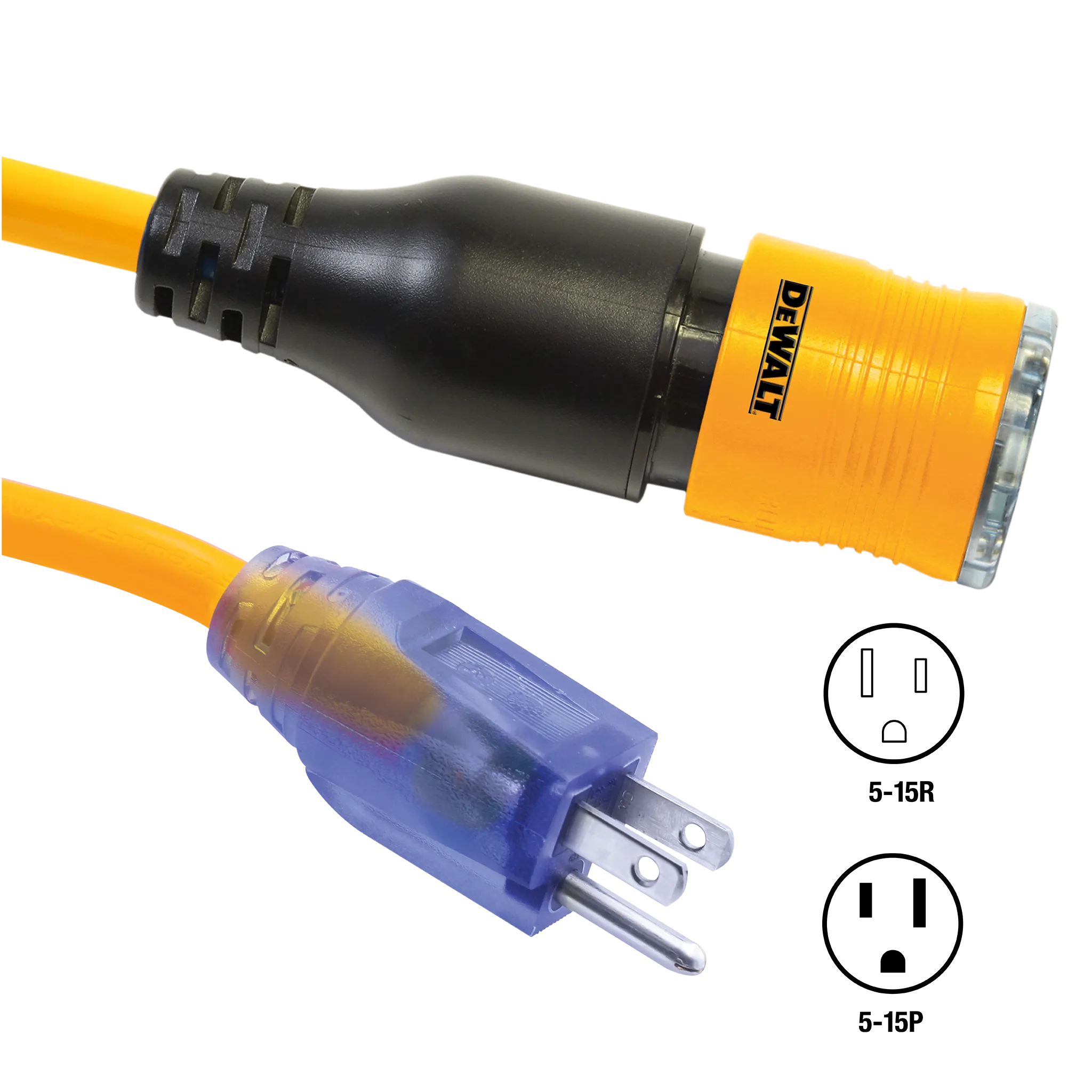 Click-to-Lock DEWALT Dual Lighted Extension Cord