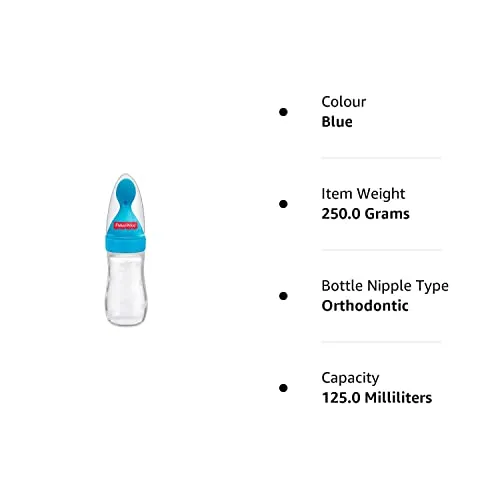 Fisher-Price Squeezy Silicone Food Feeder, Blue, 125ml