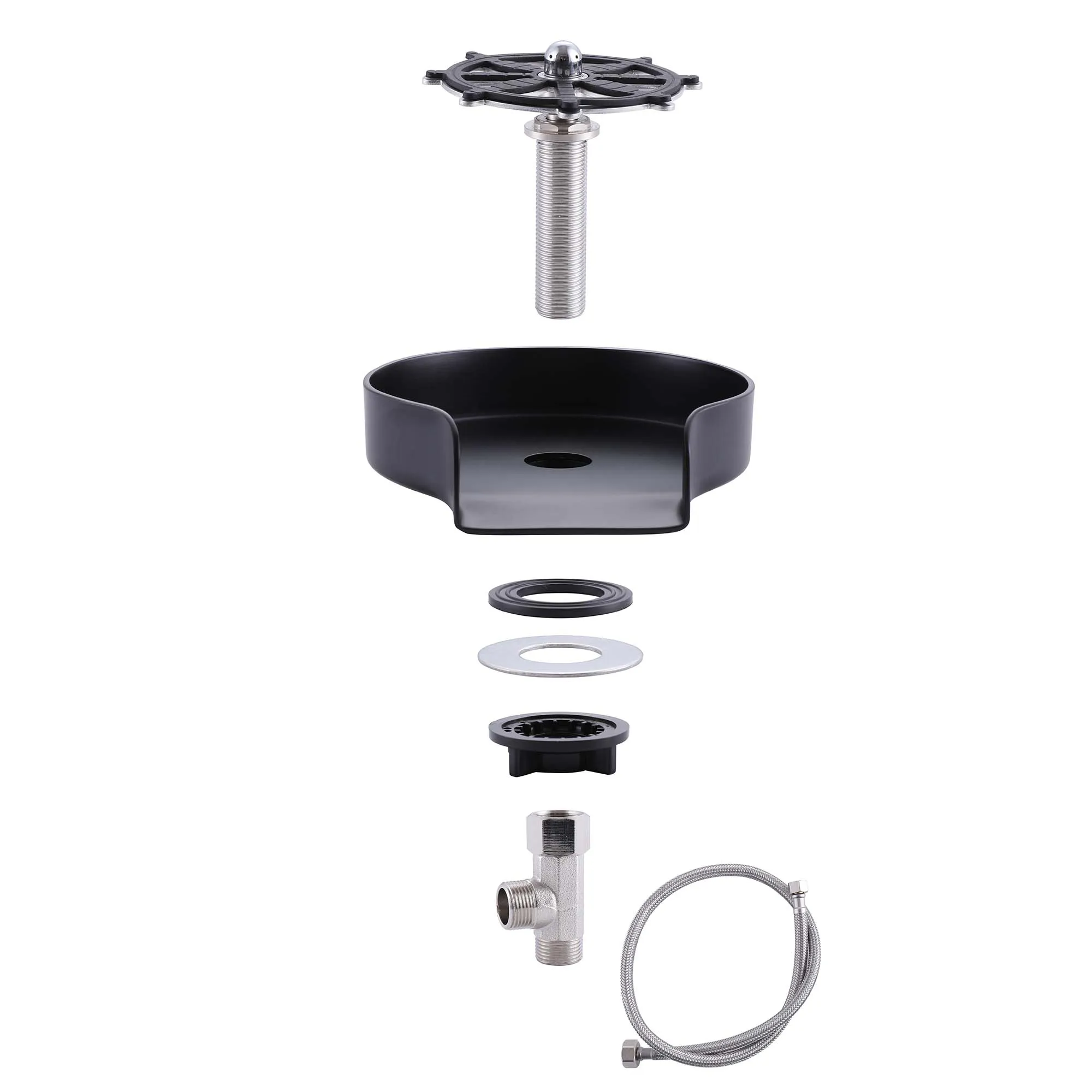 Glass Rinser for Kitchen Sink Stainless Steel Bottle Washer Cup Cleaner Matte Black JK0142