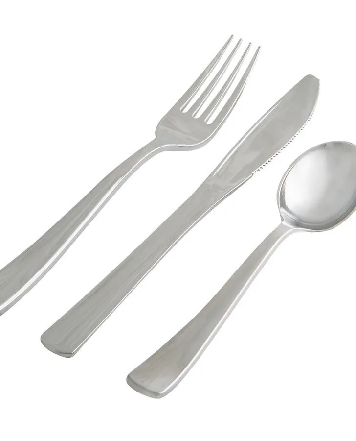 Grey Silver Flower 56 pc Party Set (Setting for 8)