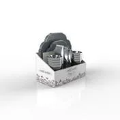 Grey Silver Flower 56 pc Party Set (Setting for 8)
