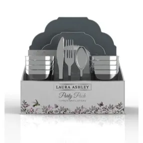 Grey Silver Flower 56 pc Party Set (Setting for 8)