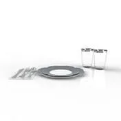 Grey Silver Flower 56 pc Party Set (Setting for 8)