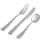 Grey Silver Flower 56 pc Party Set (Setting for 8)
