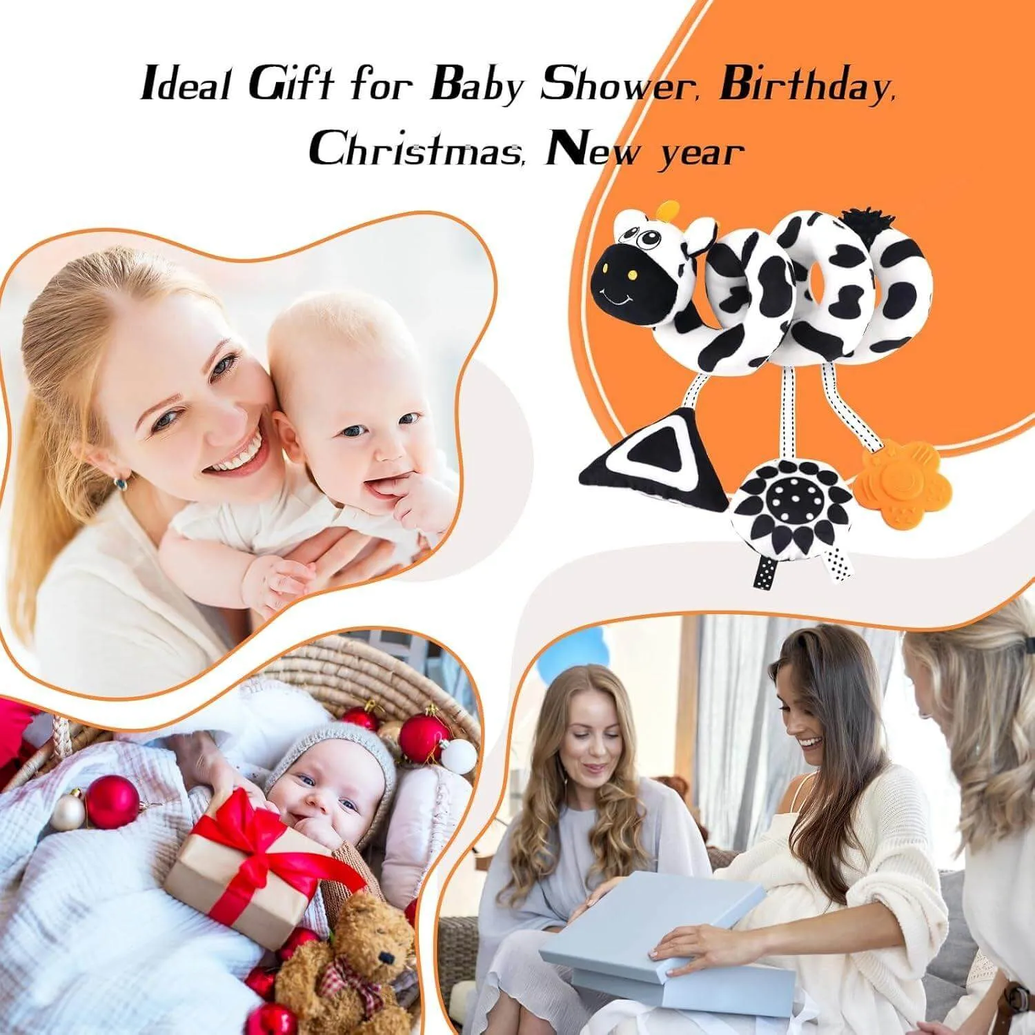 High Contrast Baby Toys for Newborn, Black and White Hanging Toy