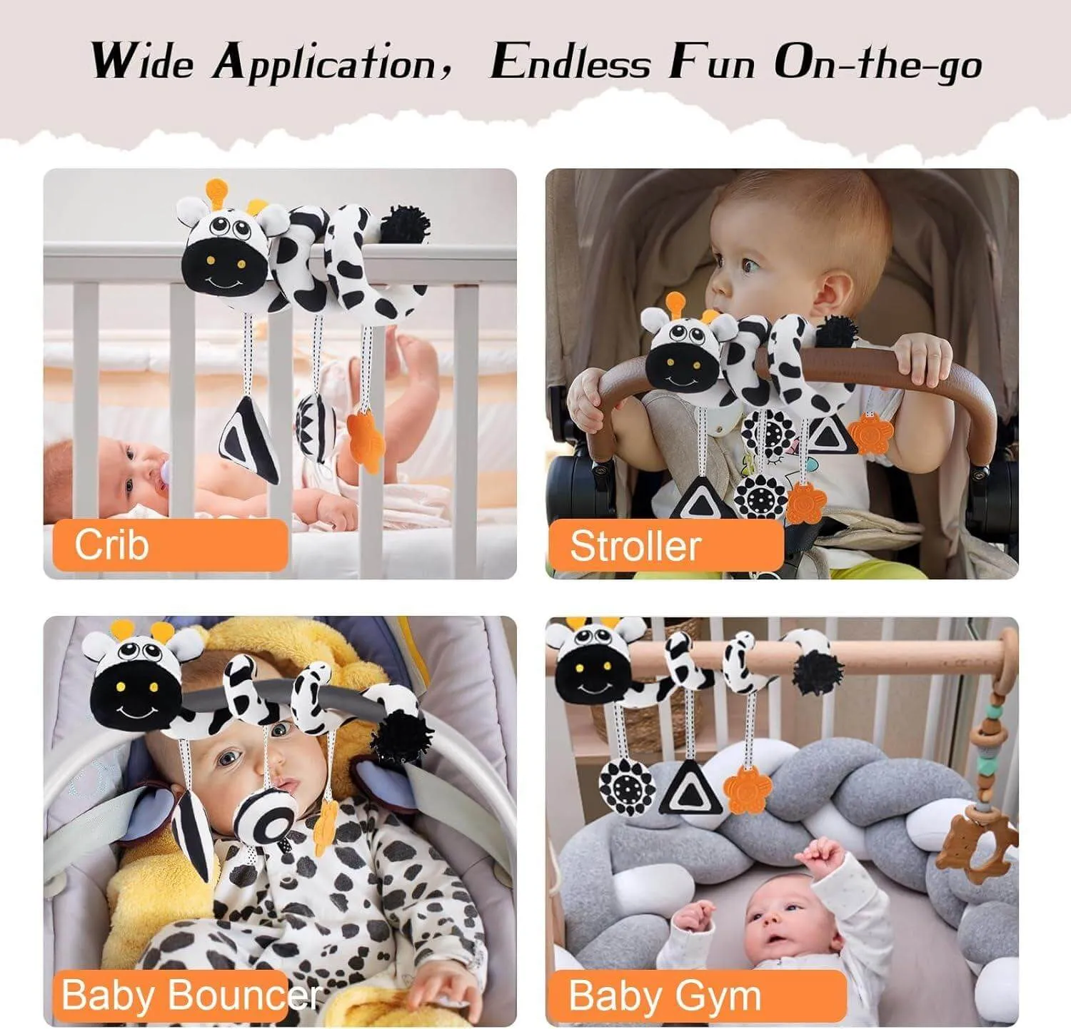 High Contrast Baby Toys for Newborn, Black and White Hanging Toy
