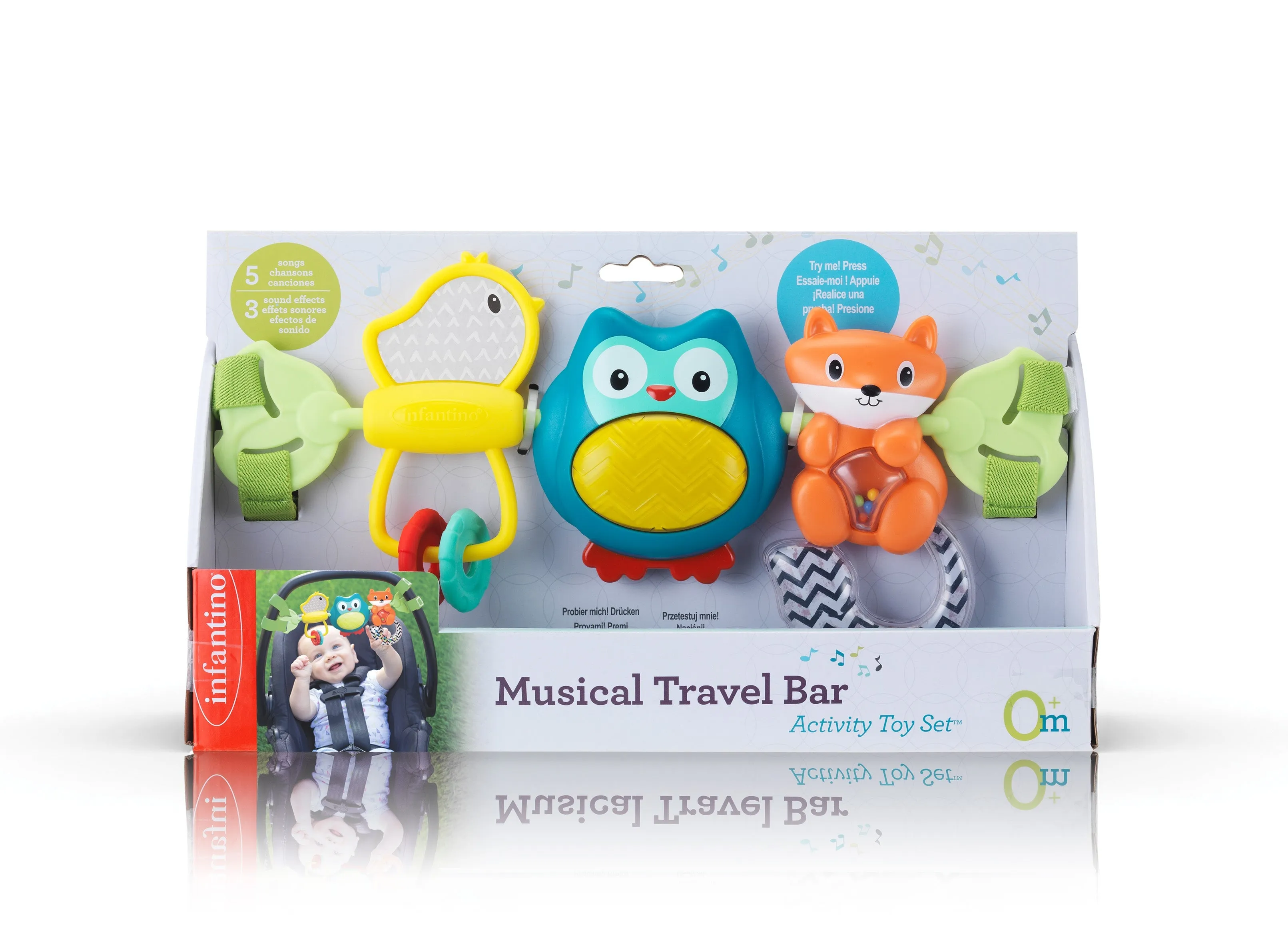 Infantino Spin & Sing Travel Bar Activity Toy