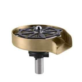 Kitchen Sink Glass Rinser Device Stainless Steel Glass Rinse Bar Bottle Rinse Brushed Gold JK0144