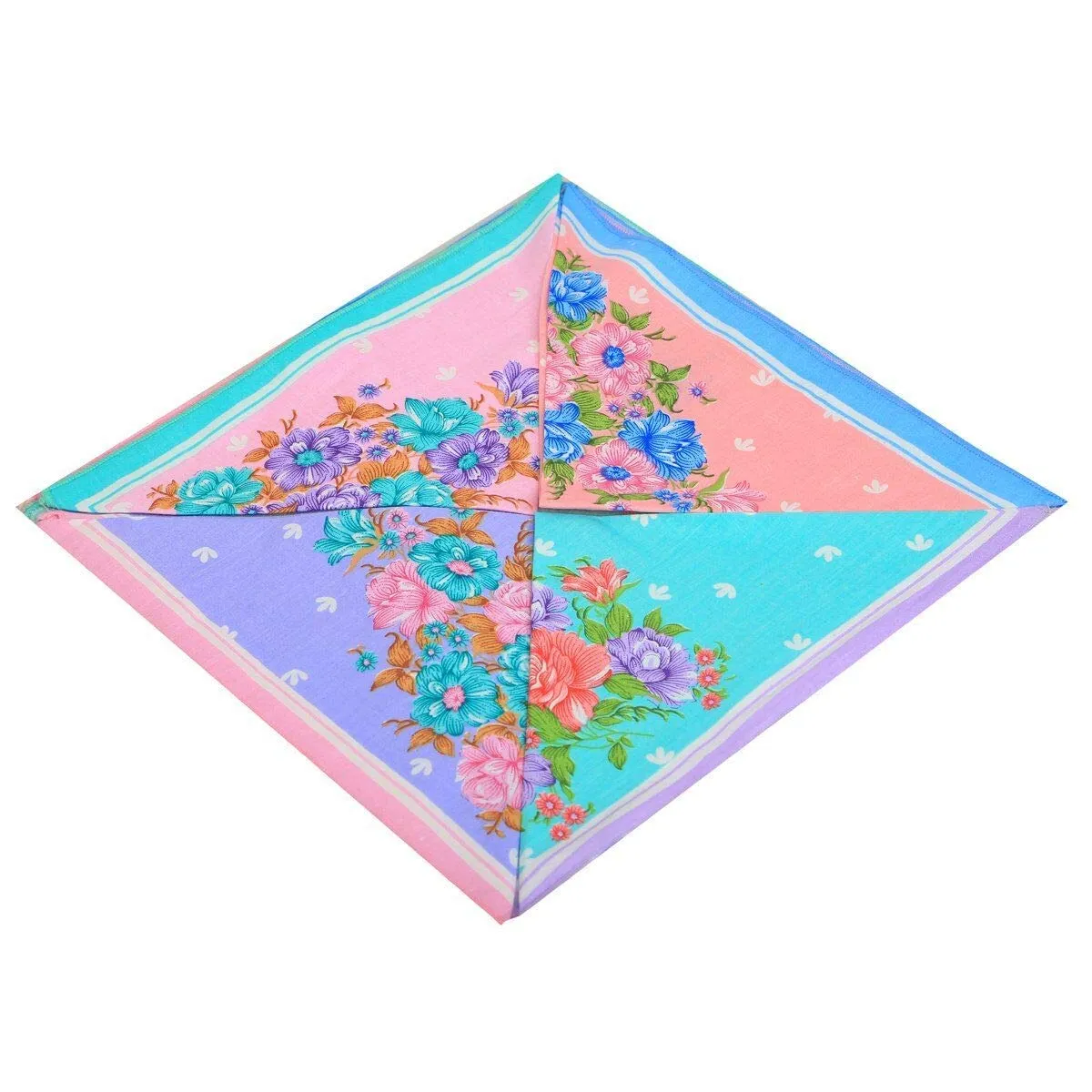 Kuber Industries Cotton Premium Collection Handkerchief|Small Flower Design & Colorful Look|Size 30 x 30 x CM, Set of 12 Piece (Multicolor)