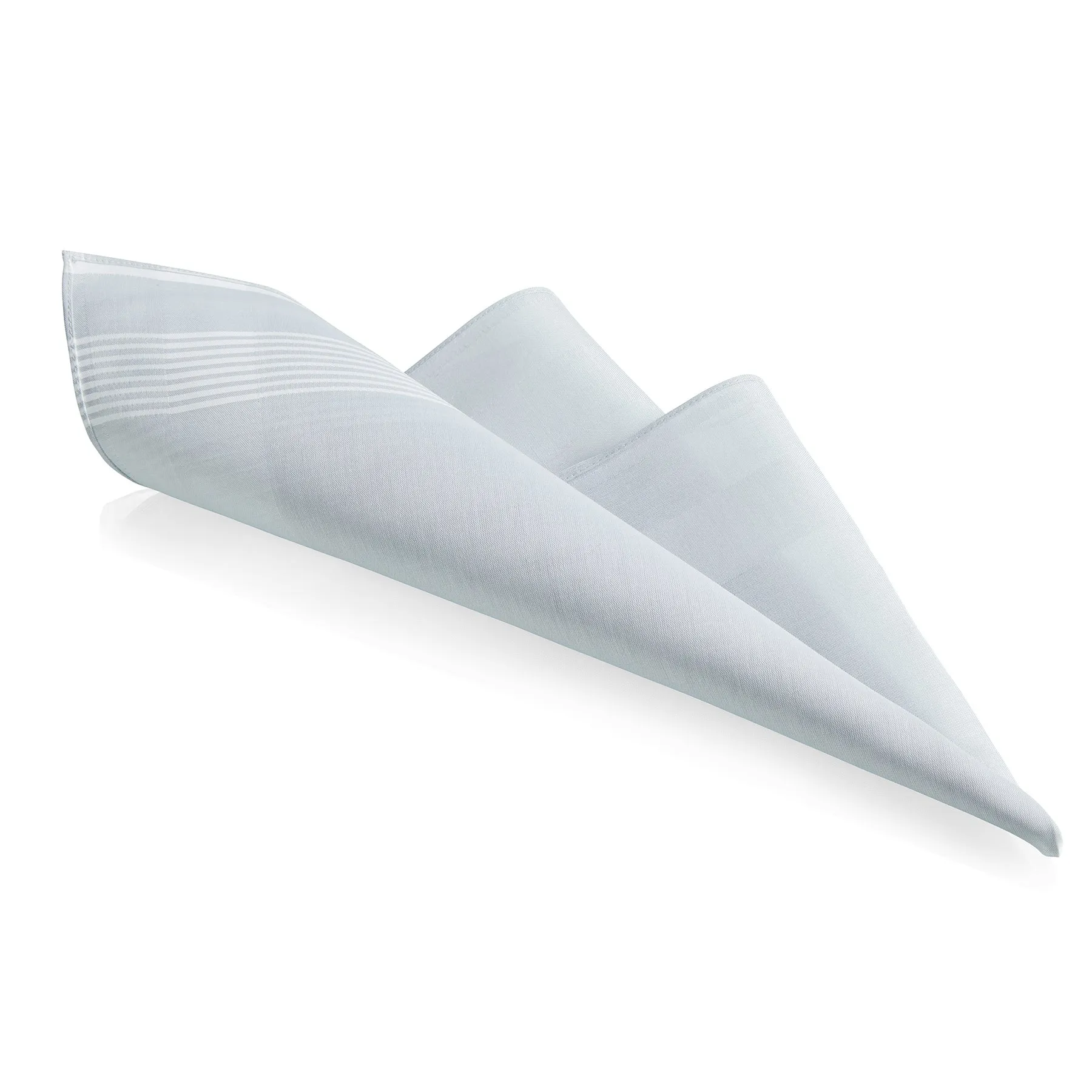 Lehner 'White Band & Eight-Stripes Design' Men's Swiss Cotton Handkerchief