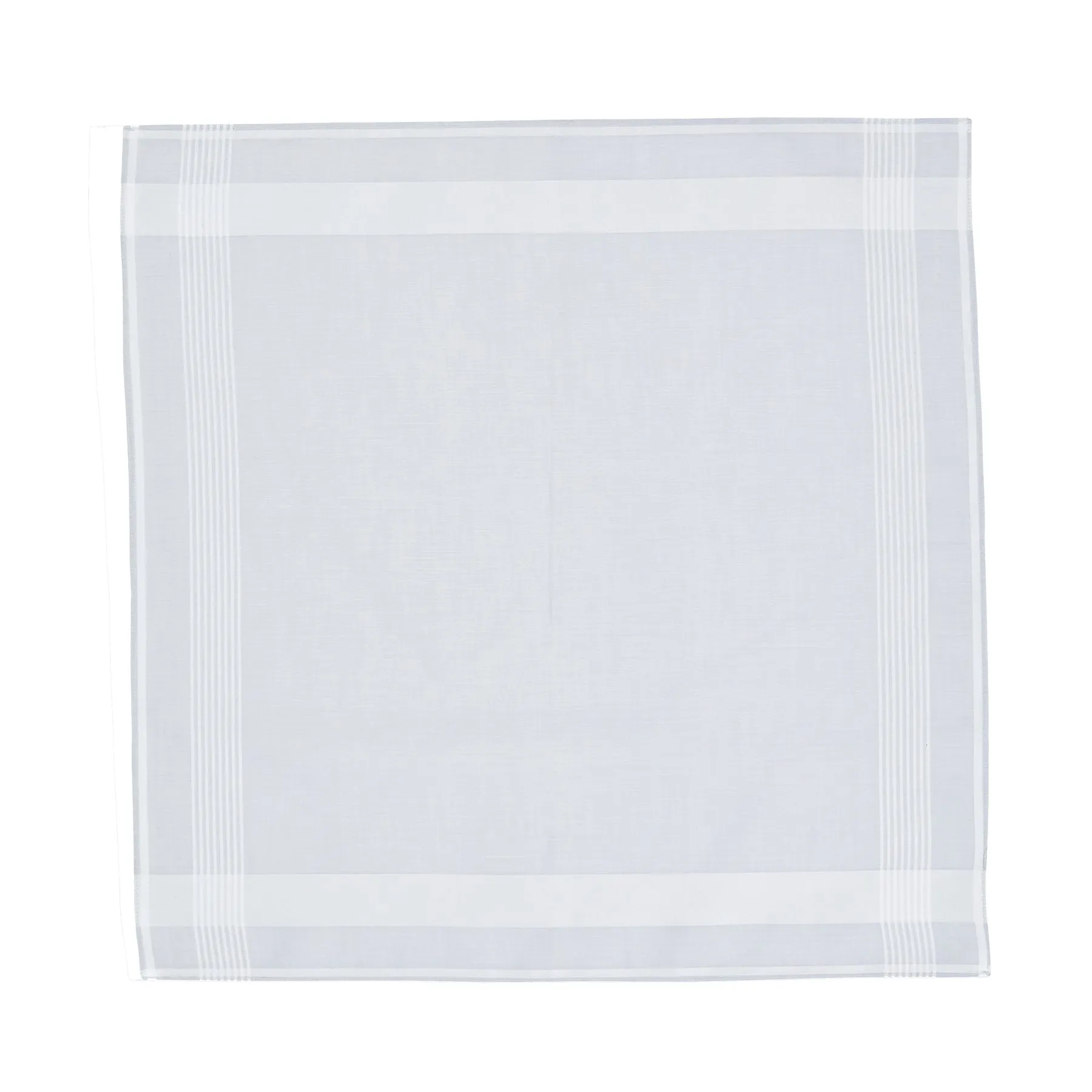 Lehner 'White Band & Eight-Stripes Design' Men's Swiss Cotton Handkerchief