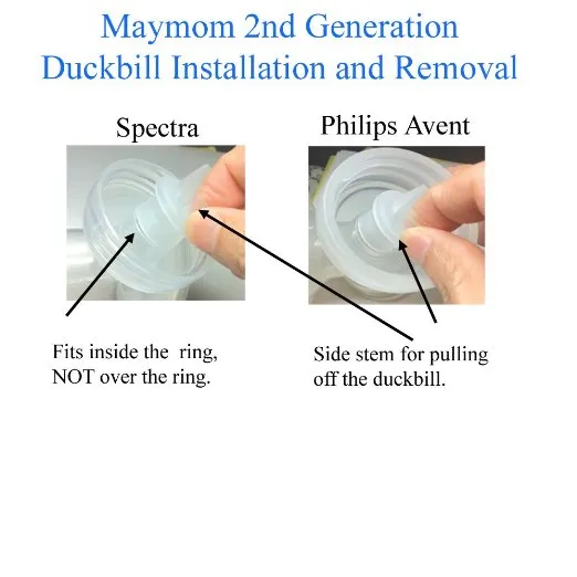 Maymom 2nd Generation Pump Valves for Spectra S1, S2 and 9 Pumps and Philips Avent Comfort Electric Breast Pump (4 pc)