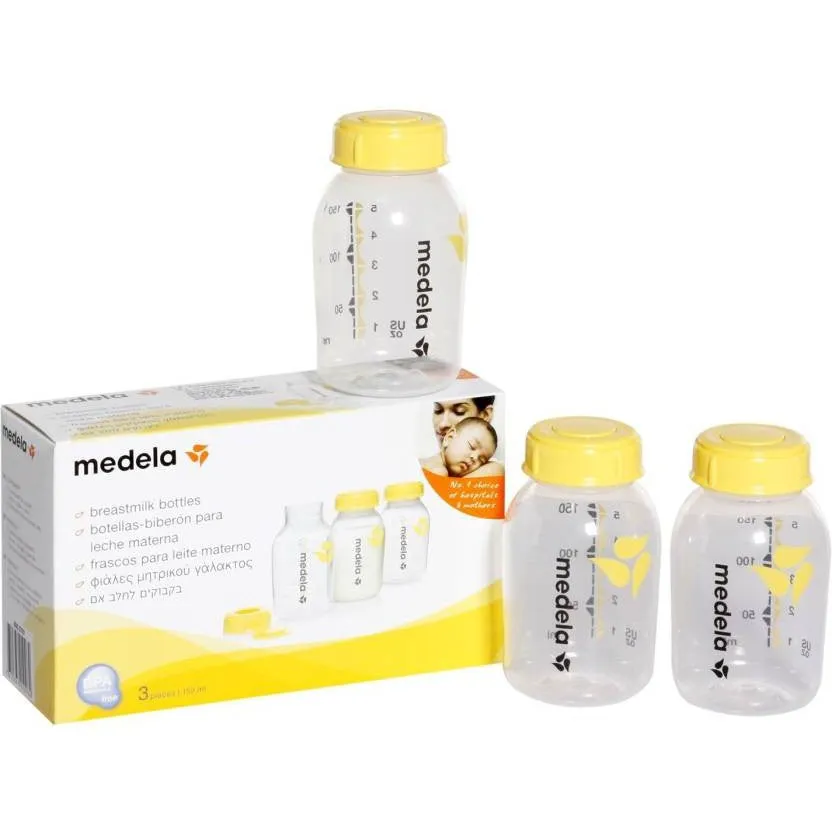 Medela Breast Milk Storage Bottles 150ml 3 IN 1 w/Print