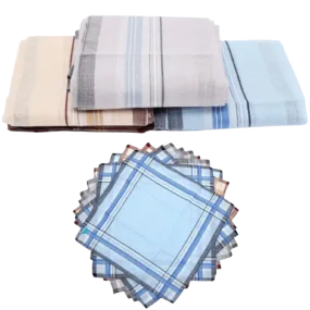Mens HANDKERCHIEFS 100% Cotton Pocket Square Hanky Handkerchief 35x35cm - 4 Hankies