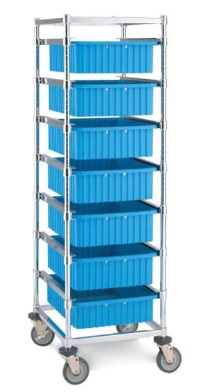 Metro PT1C-5M Single Bay Kitting Cart with Resilient Casters, 26" x 22" x 68"