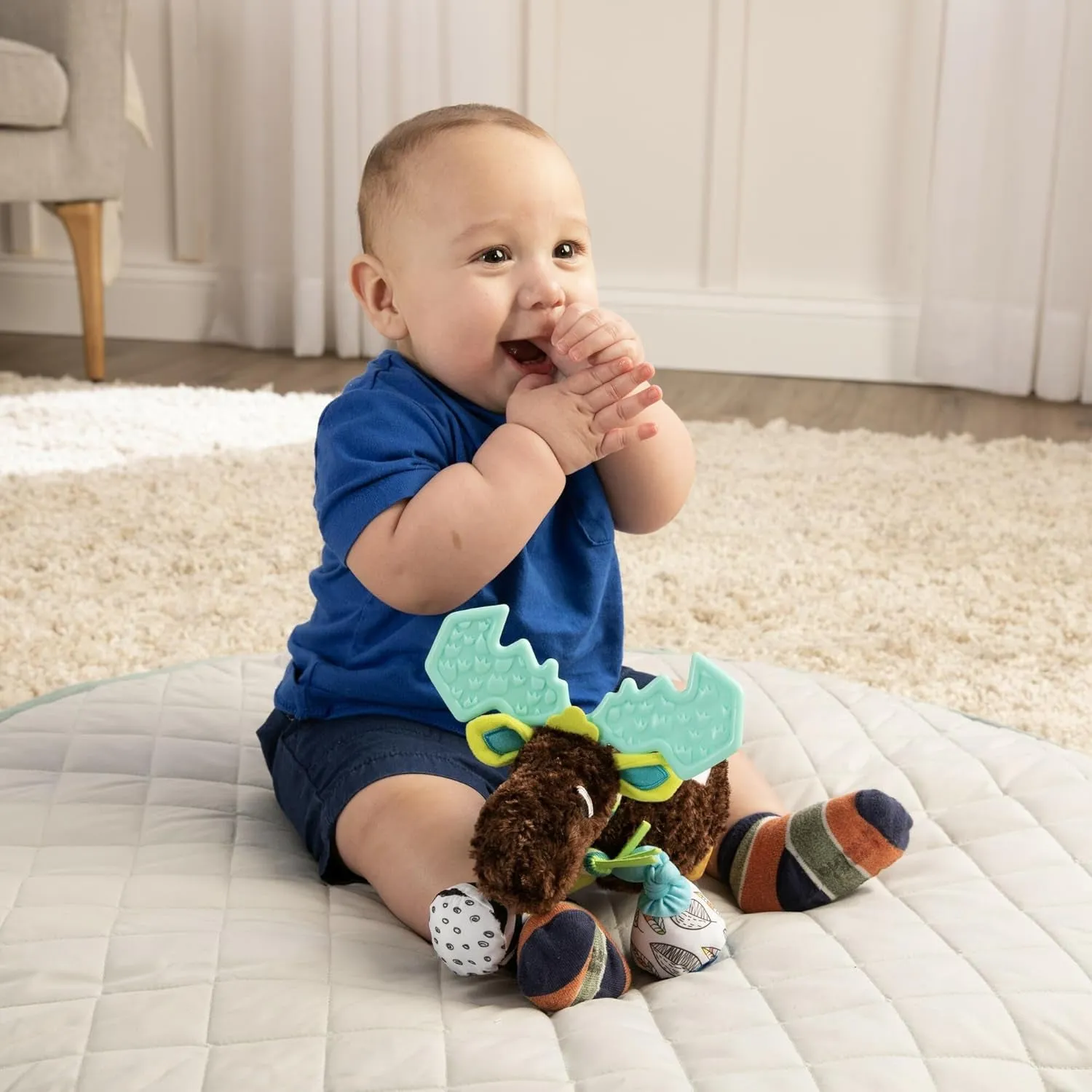 Mortimer the Moose Clip on Car Seat and Stroller Toy