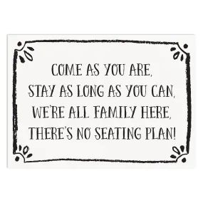 No Seating Plan Wedding Sign