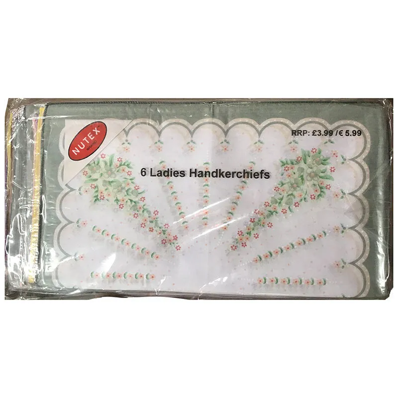 Nutex Ladies Handkerchiefs 6 Pack - Case of 20