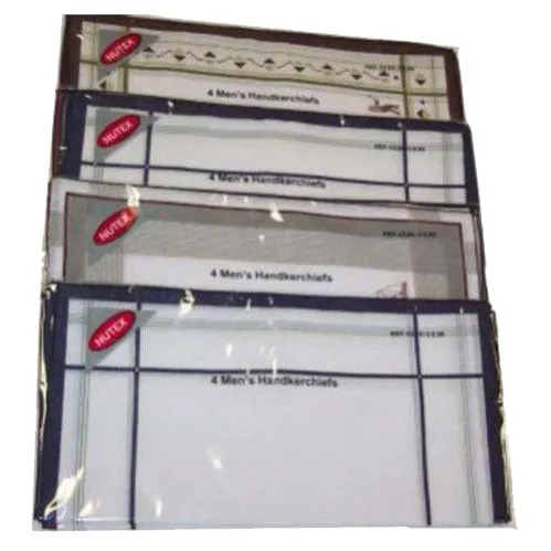 Nutex Men's Handkerchiefs Colour Border 4 Pack