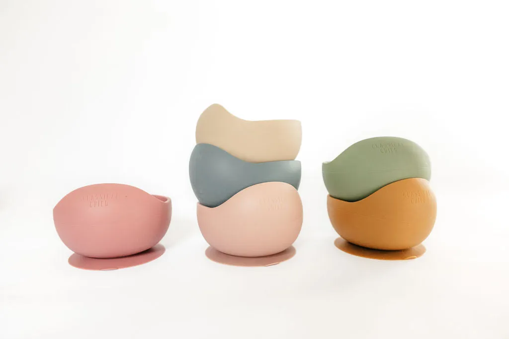 Ochre Silicone Suction Bowl